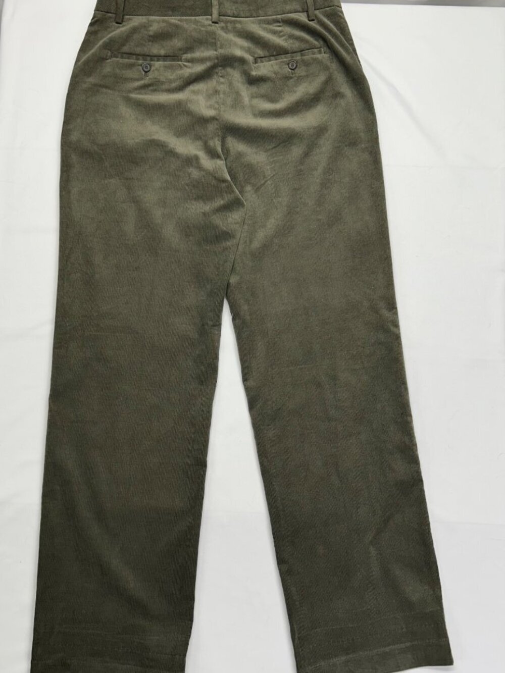 Banana Republic Womens Tall 12 Olive Green Corduroy Straight-Leg Pants - Picture 16 of 16